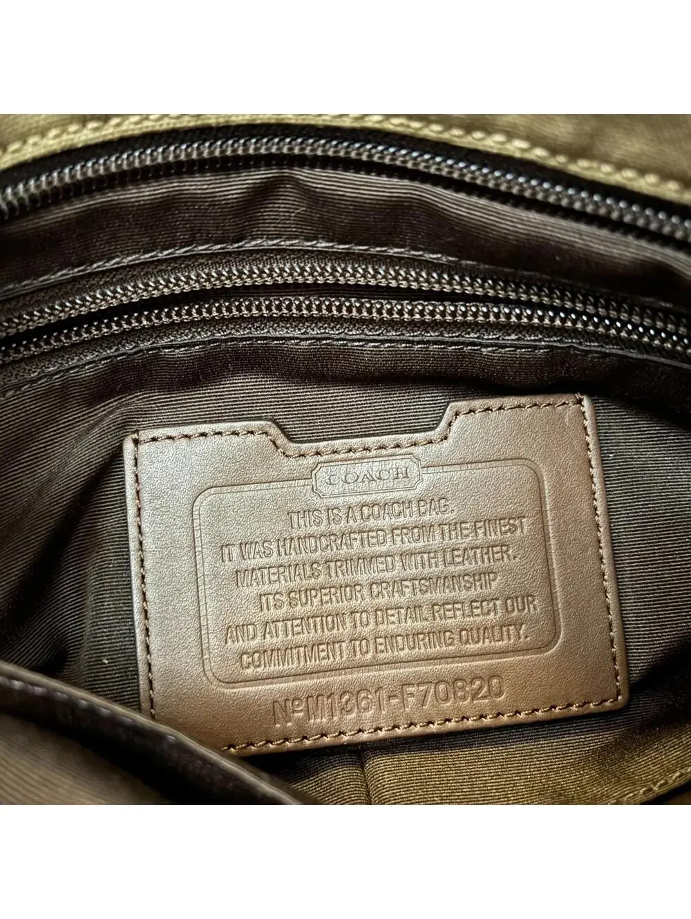 Coach F70820 Embossed Shoulder Bag Canvas Leather Men's COACH Crossbody